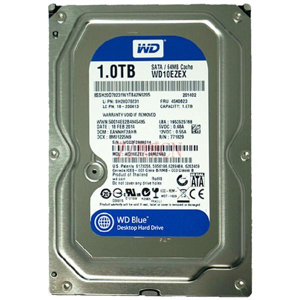 西部数据（WD）蓝盘 1TB SATA6Gb/s 7200转64M 西数台式机硬盘(WD10EZEX) 质保二年（行盘）