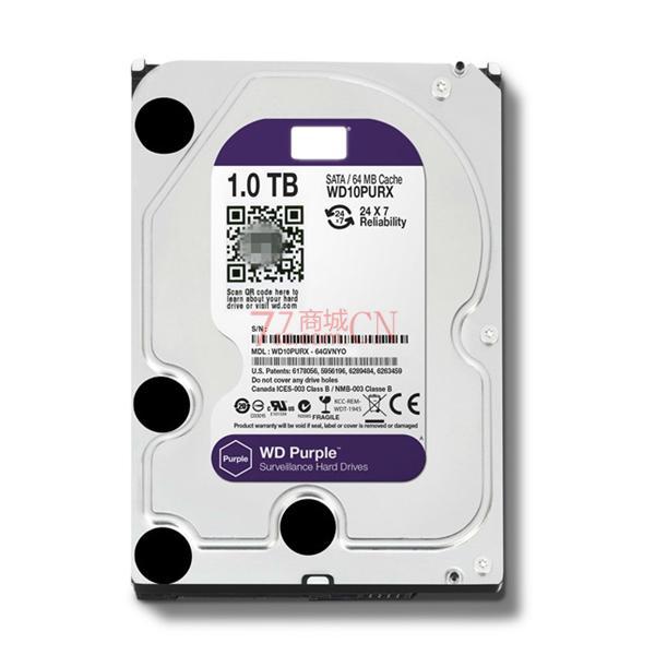 WD/西部数据 WD11PURZ 监控盘 台式机硬盘 监控盘 1T 紫盘西数 64M 5400-7200转自动调节（OEM硬盘）