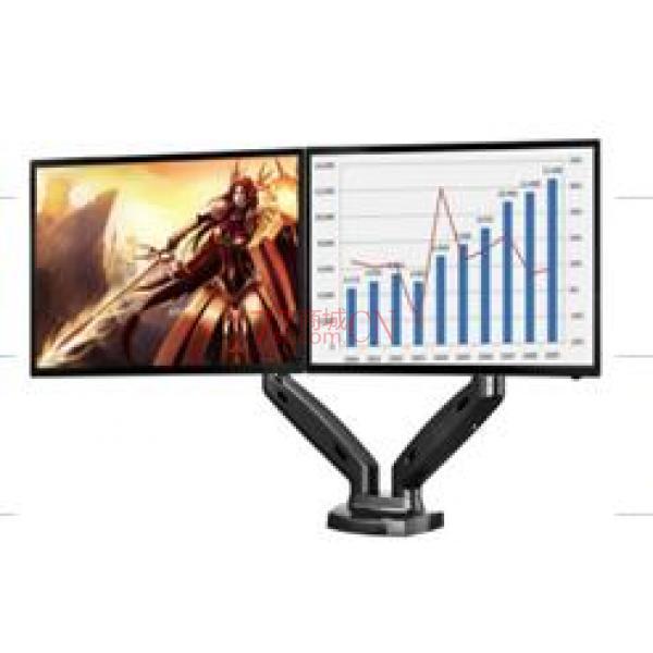 NB F160双屏新品气压支架 安装尺寸：17"- 27"     最大安装孔位：100*100以下  最大承重：1.5--7KG    上下升降340mm    倾仰角+33/-50度   屏幕可360度旋转