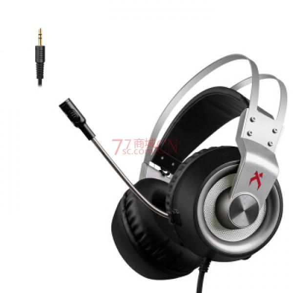 西伯利亚（XIBERIA)K1绝地求生吃鸡耳机 头戴式USB 7.1声道发光游戏耳机 铁灰色短麦克（此产品不退不换有问题正常售后）