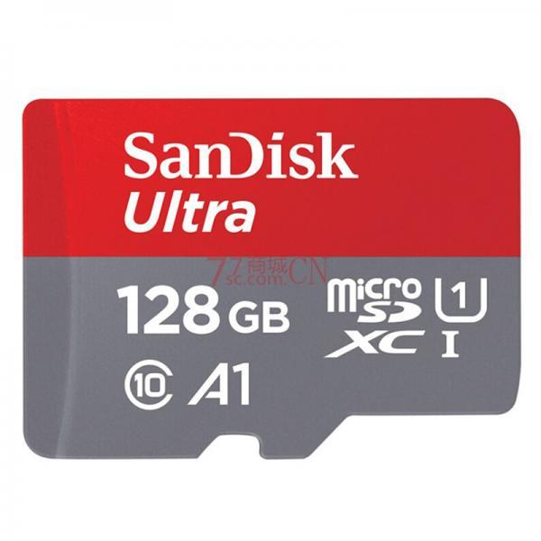Sandisk闪迪TF10 128G读140M/S手机内存卡A1存储卡记录仪microSD卡 10年有限质保SDSQUNC