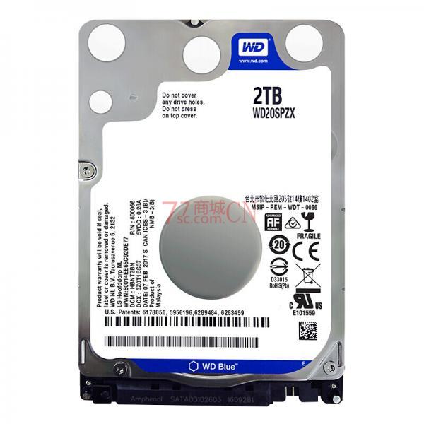 WD/西部数据 WD20SPZX 西数蓝盘2tb 2.5寸笔记本硬盘2t 电脑机械 质保二年