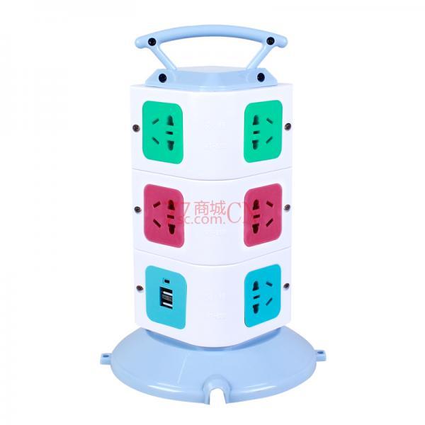 劳特888-3USB立体式插座-3米（3层/带过载保护/带USB接口)