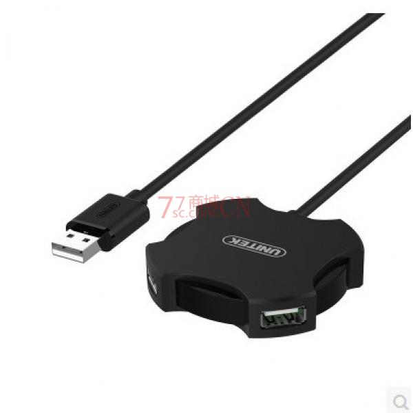 优越者usb分线器 Y-2178ABK一拖四电脑usb2.0扩展口 集线器hub 1.2米