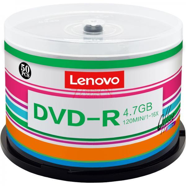 联想（Lenovo）DVD-R 光盘/刻录盘 16速4.7GB 办公系列 桶装50片 空白光盘（两种包装随机发）