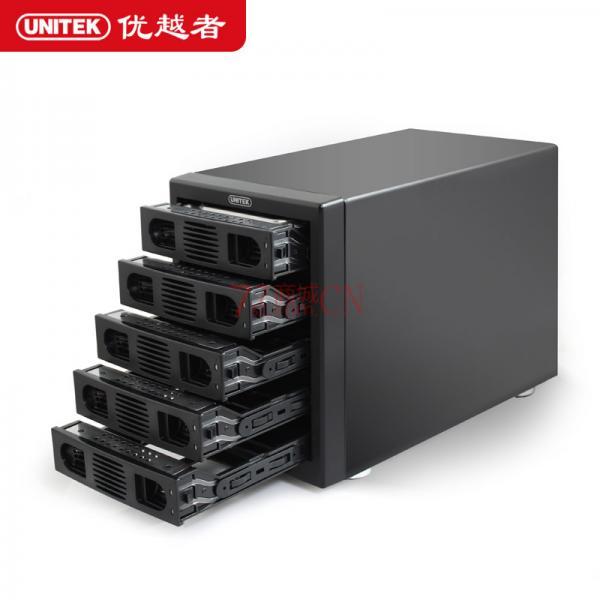 优越者Y-3359R 五盘位全铝免工具抽取式磁盘阵列 USB3.0+eSATA usb3.0五盘位硬盘盒2.5/3.5英寸SATA3外置硬盘存储