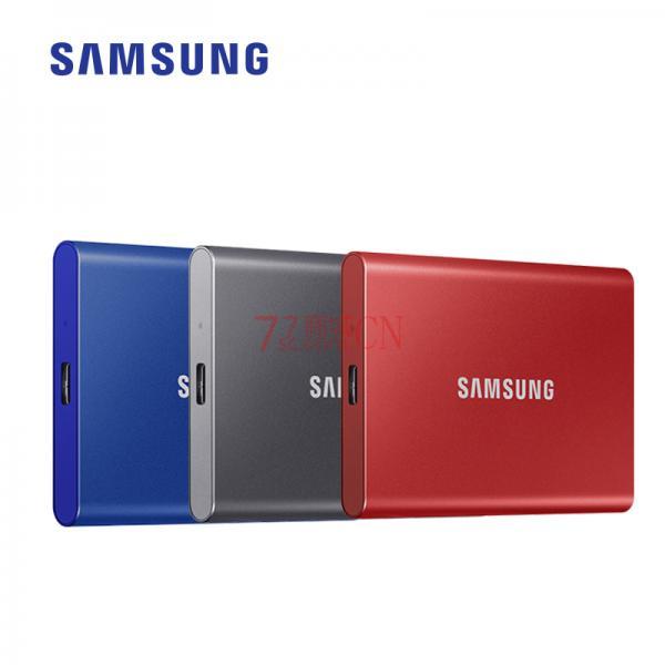Samsung/三星T7简版1T移动固态硬盘（不带指纹识别）高速USB3.2 迷你便携