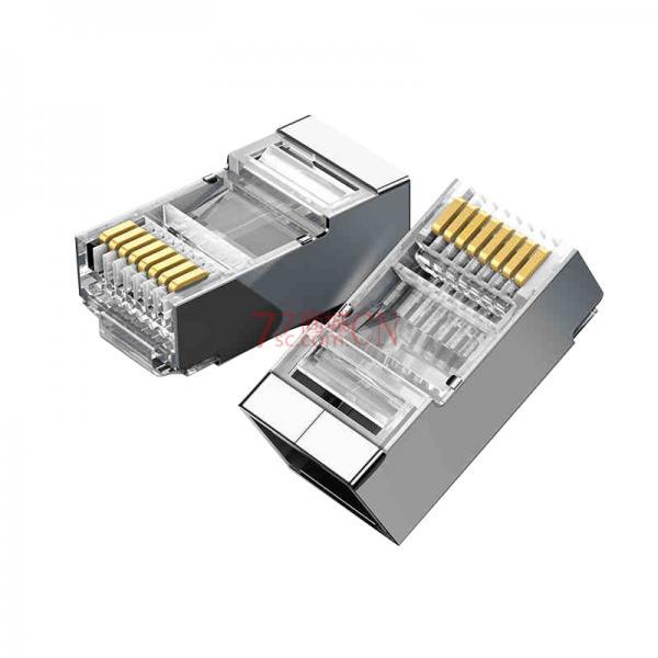 大黄蜂D-OT19ATP六类水晶头屏蔽千兆8p8c镀金rj45水晶头100个装 国标过测 镀金外壳