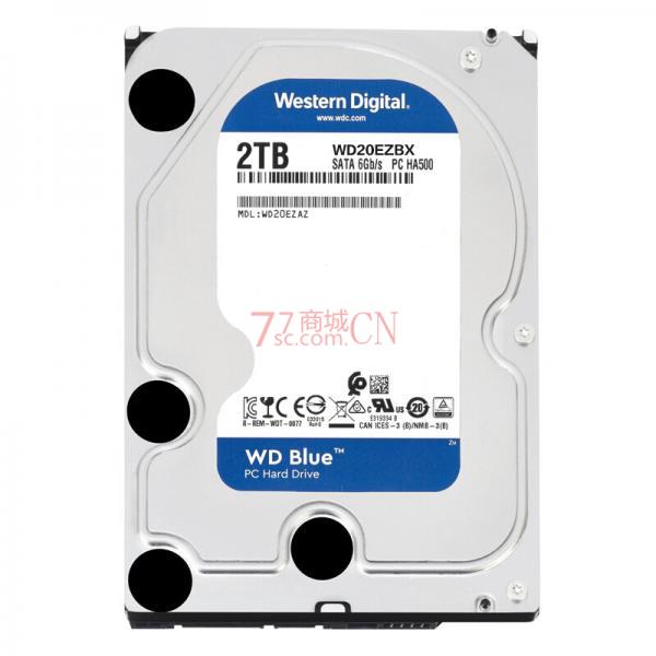 wd西部数据WD20EZBX西数2T电脑存储2TB机械硬盘sata接口7200转 蓝盘