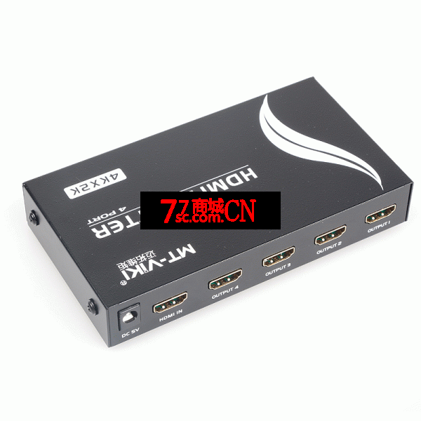 迈拓维矩MT-SP144 高清HDMI分配器1进4出一分四电脑显示器4K 60Hz工业级 支持4K*2K（一台电脑多个显示器）