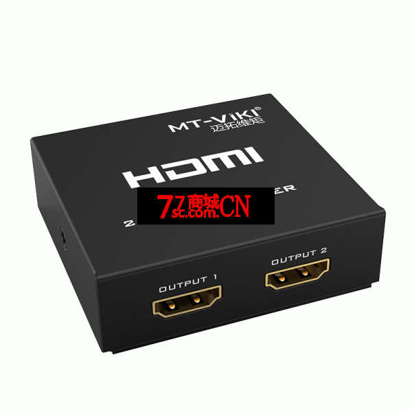 迈拓维矩hdmi分配器MT-SP102M一分二音频分线二口1拖2高清同步4K（一台电脑多个显示器）