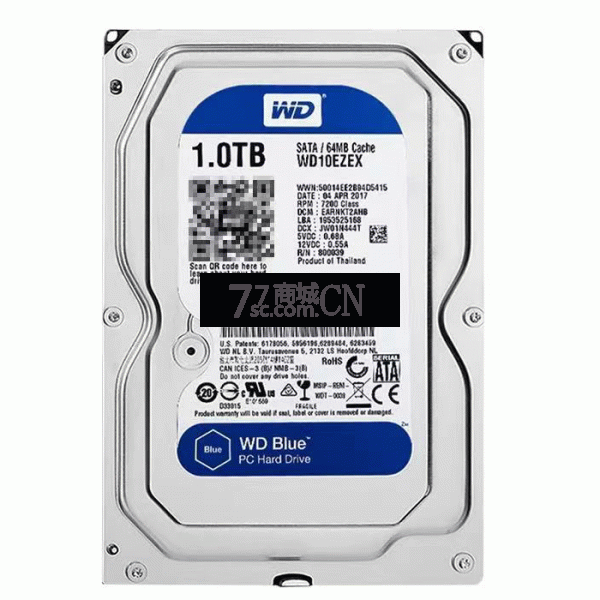 WD/西部数据拆机盘台式机硬盘1T/7200转3.5英寸1t机械硬盘 西数蓝盘质保二年换新 拆机盘