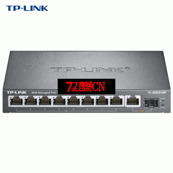 TP-LINK TL-SG2210P 8口全千兆48V标准PoE供电+SFP光口WEB网管交换机 企业安防监控网络无线AP供电器tplink POE供电总功率57W WEB网管 远程管理