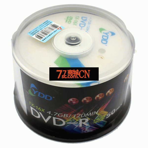 YDD 16X DVD-R环保包装 50片装4.7G 50片桶装刻录盘 空白光盘 A+级光碟片