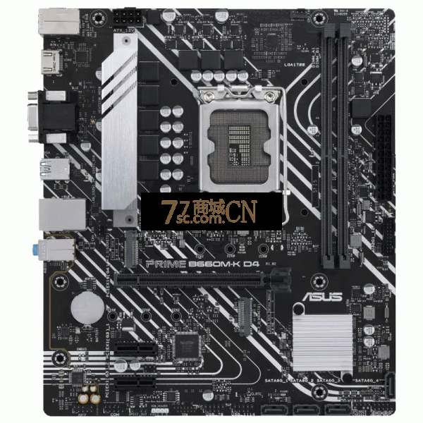 华硕PRIME B660M-K D4 电脑游戏主板支持12代/13代/14代CPU盒装处理器1700
