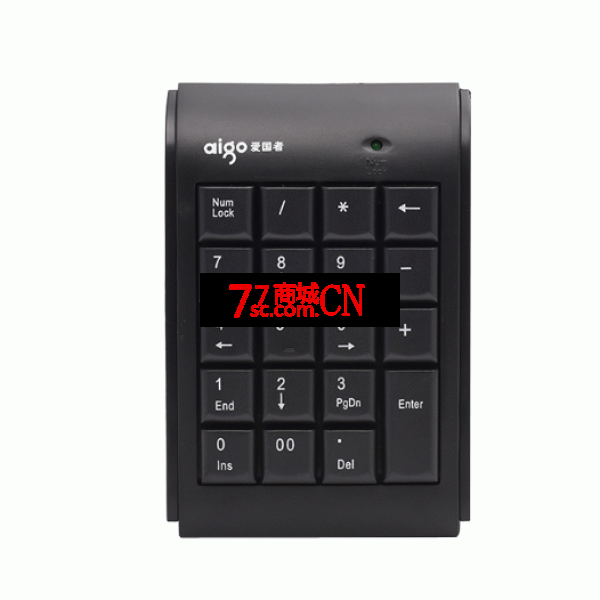 爱国者W909有线USB数字键盘 财务银行会计办公19键小键盘