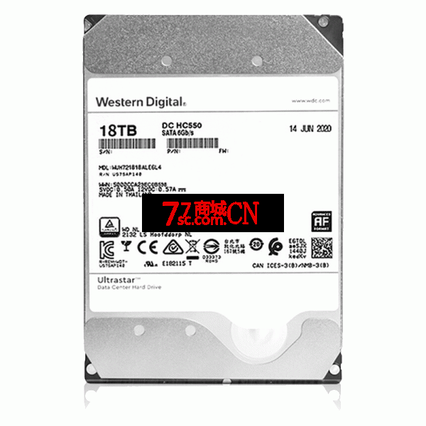 WD/西部数据 18t企业级氦气硬盘西数18TB机械硬盘SATA/NAS服务器WUH721818ALE6L4（OEM硬盘）