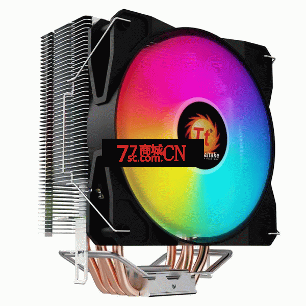 Tt水星S400 CPU风冷散热器电脑静音RGB炫彩风扇4热管处理器散热器（多平台PWM—4针）支持INTEL 12代CPU