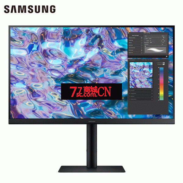 三星S27F612EQC/27英寸2K屏IPS窄边框旋转升降HDMI液晶电脑显示器