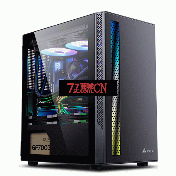 金河田荣耀2Pro机箱台式机电脑主机开放式水冷侧透小机箱matx 黑色/白色可选