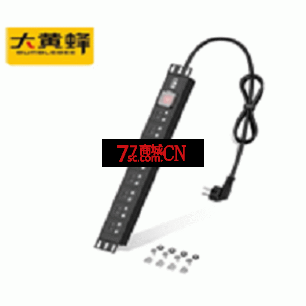 大黄蜂PDU机柜插排 DHFPDU16AFL 防雷8口16A （3*1.5米加粗铜线，国标五孔3C认证，一体金属外壳配螺丝）
