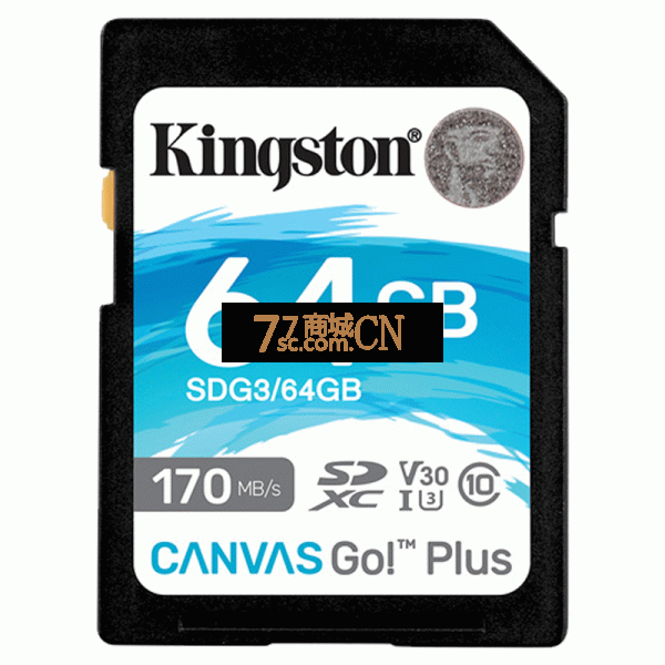 金士顿SDG3 64G SD卡微单佳能富士索尼相机影像卡U3 V30 4K读170MB/s 写入90MB/s 4K高清