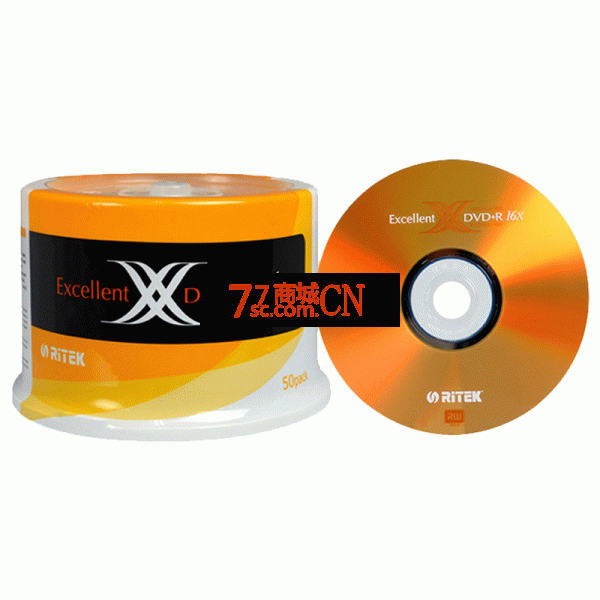 铼德（Ritek）双X系列DVD+R空白刻录光盘档案婚庆DVD刻录盘铼德DVD光盘4.7GB 16X 50片装