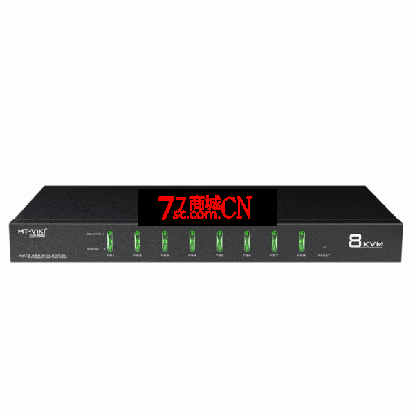 迈拓MT-0801VK工业级八进一出KVM切换器8口usb自动带音频级联配线