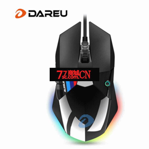 达尔优A970牧马人黑武士版电竞游戏发光KBS按键光电USB 18000DPI