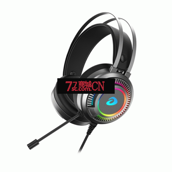 达尔优EH718游戏头戴式有线耳机带RGB 耳麦带麦克风 7.1声道版USB