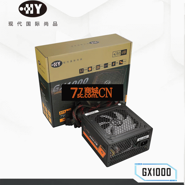 【三年换新】现代GX1000 额定750w双u版 台式机电脑电源（盒包）