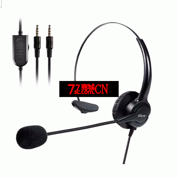 赛歌图T200双头话务耳机专业话务耳机双3.5接口，单边带线控带麦克风