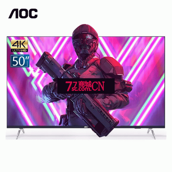 AOC 50I3A 50英寸4K超高清全面屏网络智能电视AI人工智能电视机
