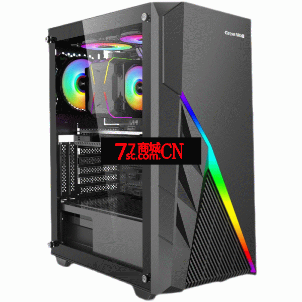 长城新款Y12D台式机RGB光效USB3.0全侧透视机箱 RGB光效机箱 USB3.0 全侧透视电脑机箱