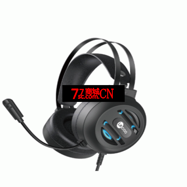 联想来酷HT405头戴式耳麦笔记本电脑台机电竞游戏USB 7.1有线蓝光耳机
