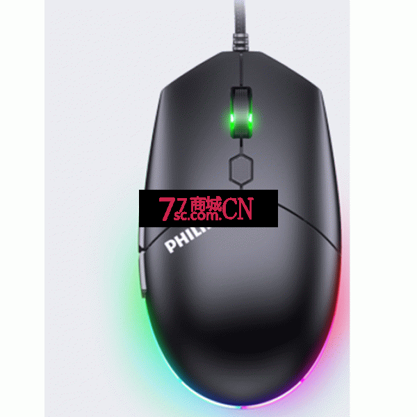飞利浦SPK9307有线USB电竞鼠标吃鸡LOL台式笔记本游戏办公通