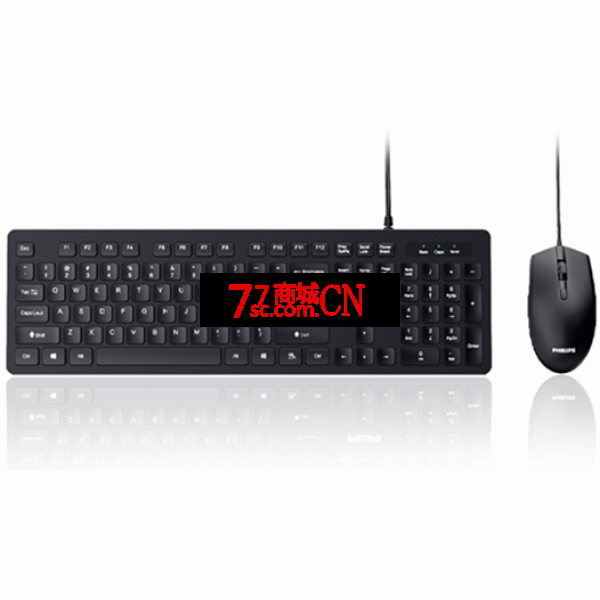 飞利浦 SPT6264套装键盘鼠标USB有线巧克力办公电脑平键帽