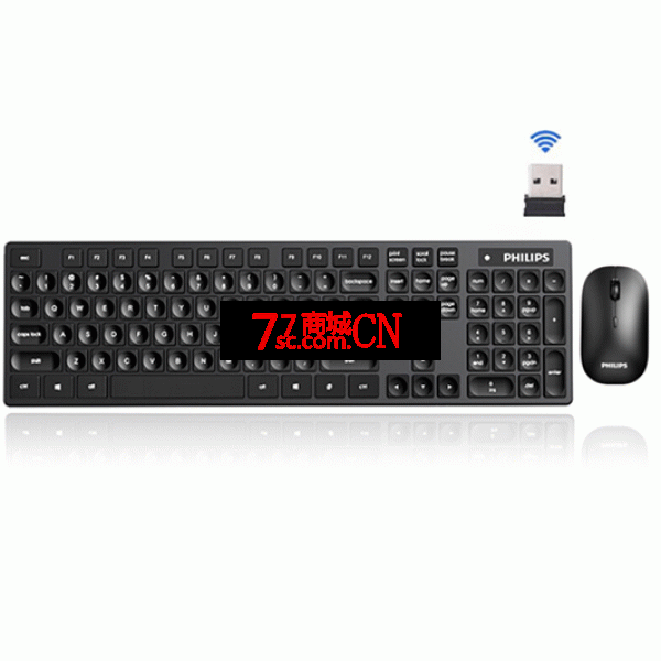 飞利浦SPT6103无线轻音水滴键帽键盘台式笔记本办公游戏家用键盘