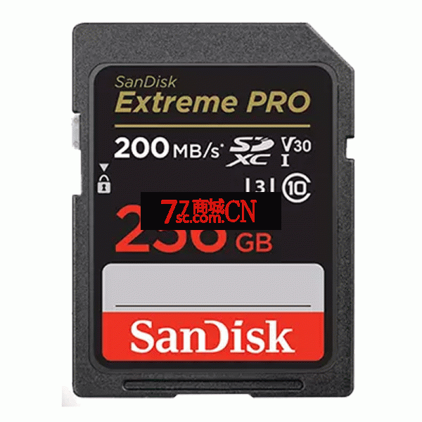 sandisk闪迪 256g sd卡U3 至尊超极速数码相机内存卡V30 SDSDXXY高速摄像机微单反存储卡 200M/S