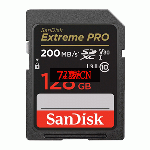 sandisk闪迪 128g sd卡U3 至尊超极速数码相机内存卡V30 SDSDXXY高速摄像机微单反存储卡 200M/S