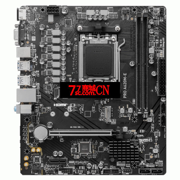 微星PRO A620M-E主板 双DDR5内存插槽 支持 PCIe 4.0 SSD支持锐龙7000系列处理器 AM5处理器