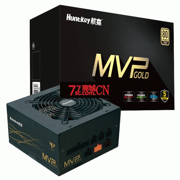 航嘉MVP K850台式主机游戏服务器电脑全模组金牌静音额定850W电源