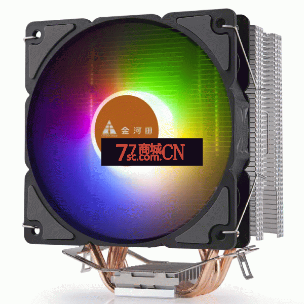 金河田冰河冲锋版 3PIN供电4热管CPU风扇 电脑台式机散热器115X 1700 CPU散热器