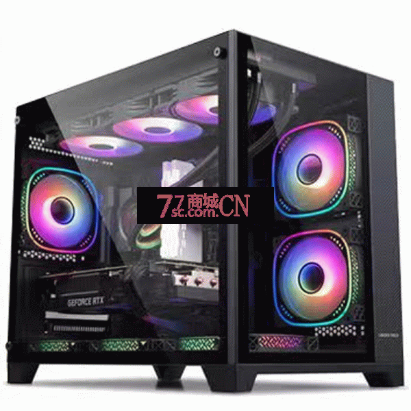 金河田预见海景房M360台式电脑机箱预见海景房MICRO360 matx侧透水冷电竞主机箱 黑色/纯白色可选 显卡限长400MM