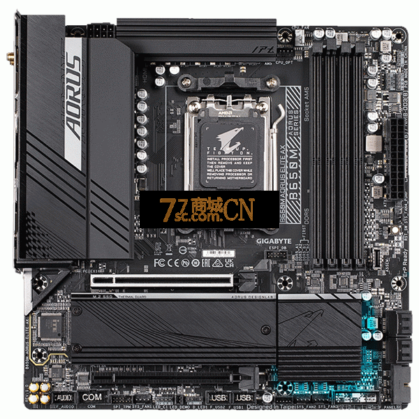 技嘉B650M AORUS ELITE AX主板支持CPU AMD7000系处理器D5内存WIFI6E