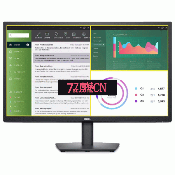Dell/戴尔E2723H 27英寸VA屏面板显示器壁挂 IPS屏商用办公液晶显示器