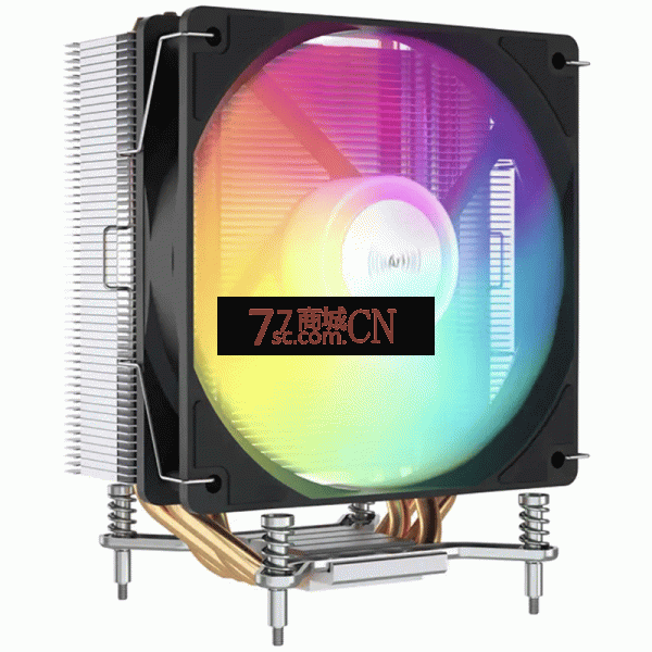 雅浚E3 V2 CPU散热器台式机电脑风冷四热管 彩灯雅俊风扇