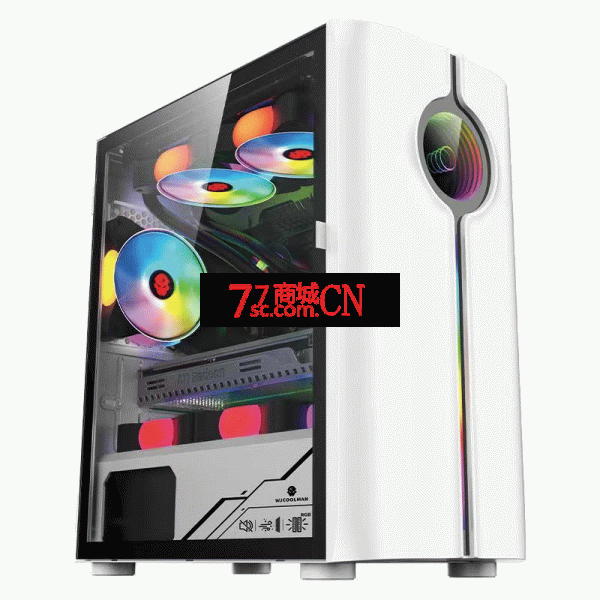 玩嘉无限玩家机箱支持MATX主板240水冷侧透游戏电竞台式电脑机箱 白色