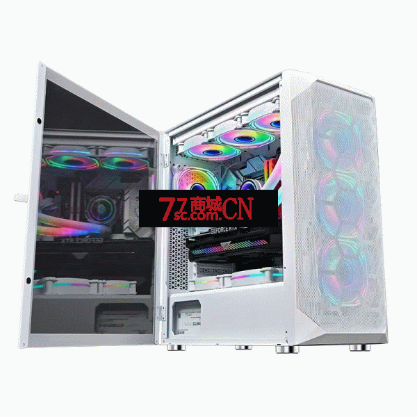 玩嘉纯白360机箱ATX大板侧透主机箱空箱360水冷台式宽体机箱