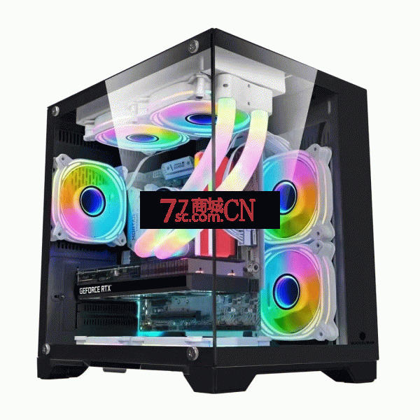 孤勇者mini升级版黑色海景房机箱全景侧透双玻璃240水冷MATX支持240水冷